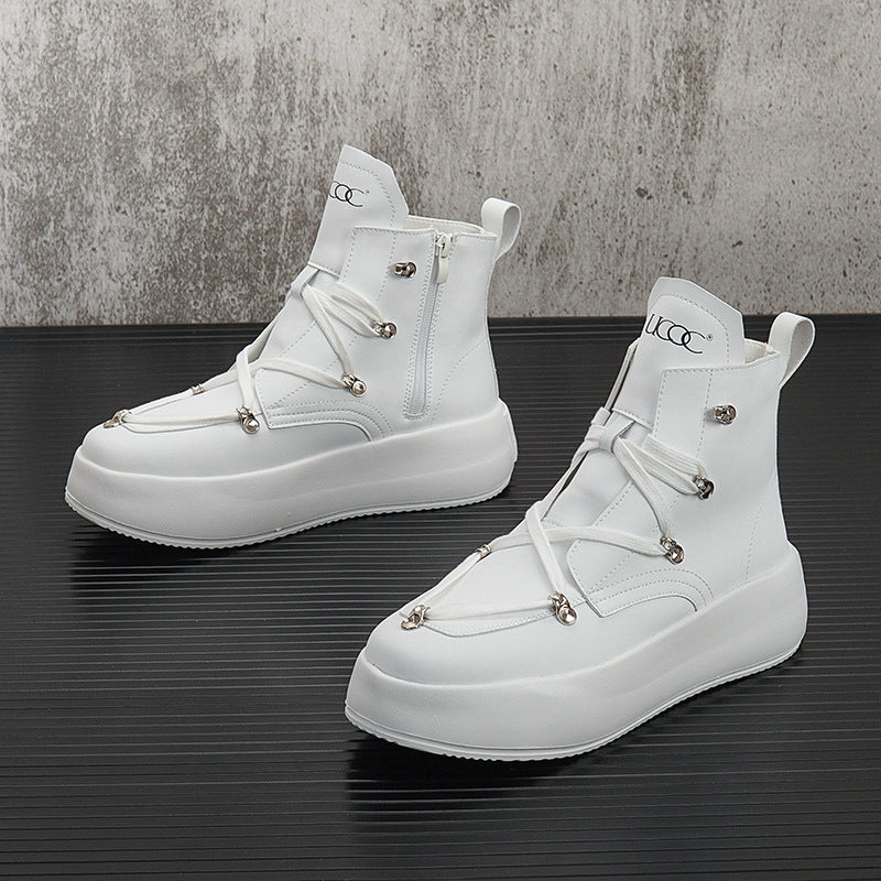 White High-top Board Shoes For Men