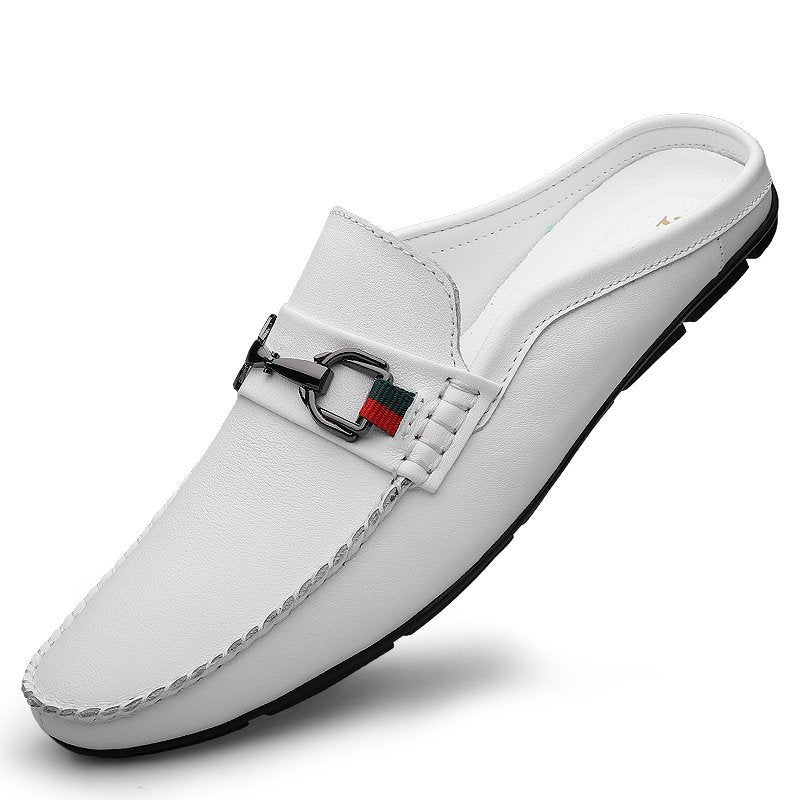 Men's Half-slippers Lazy Slip-on Leather Casual Shoes For Men