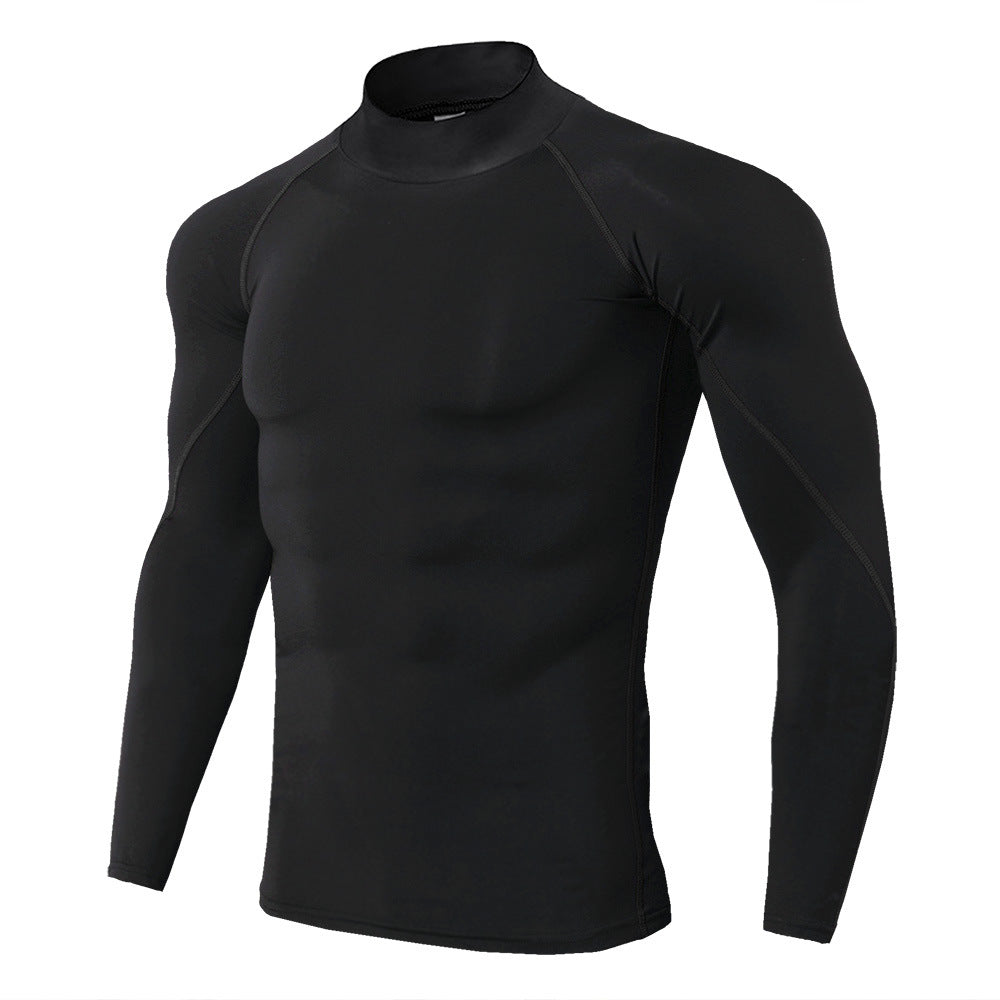 Men's Turtleneck Workout Long Sleeve Autumn And Winter Quick-drying