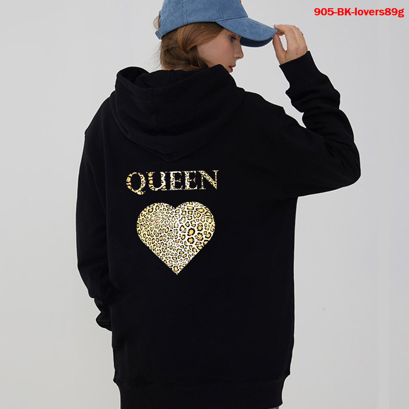 Women Hoodies King Queen Printed Sweatshirt Lovers