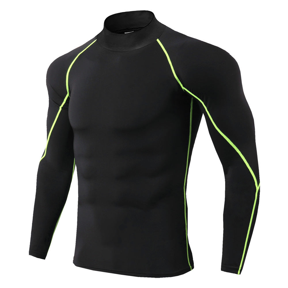 Men's Turtleneck Workout Long Sleeve Autumn And Winter Quick-drying