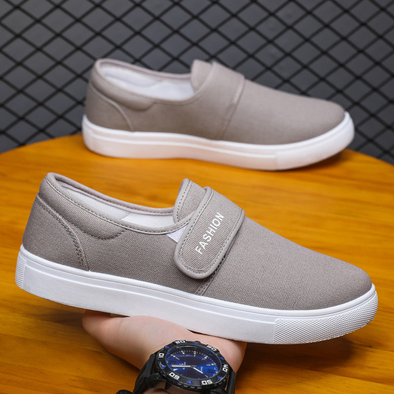 Canvas Flat Shoes Men Velcro Casual Sneakers