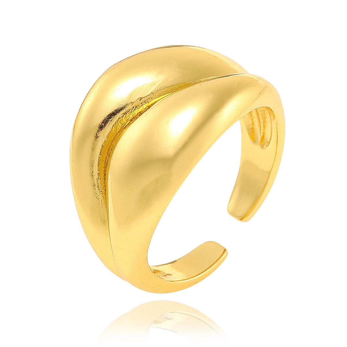 Commuter Ring Women's Copper Plating 18K Gold-plated Ring Adjustable