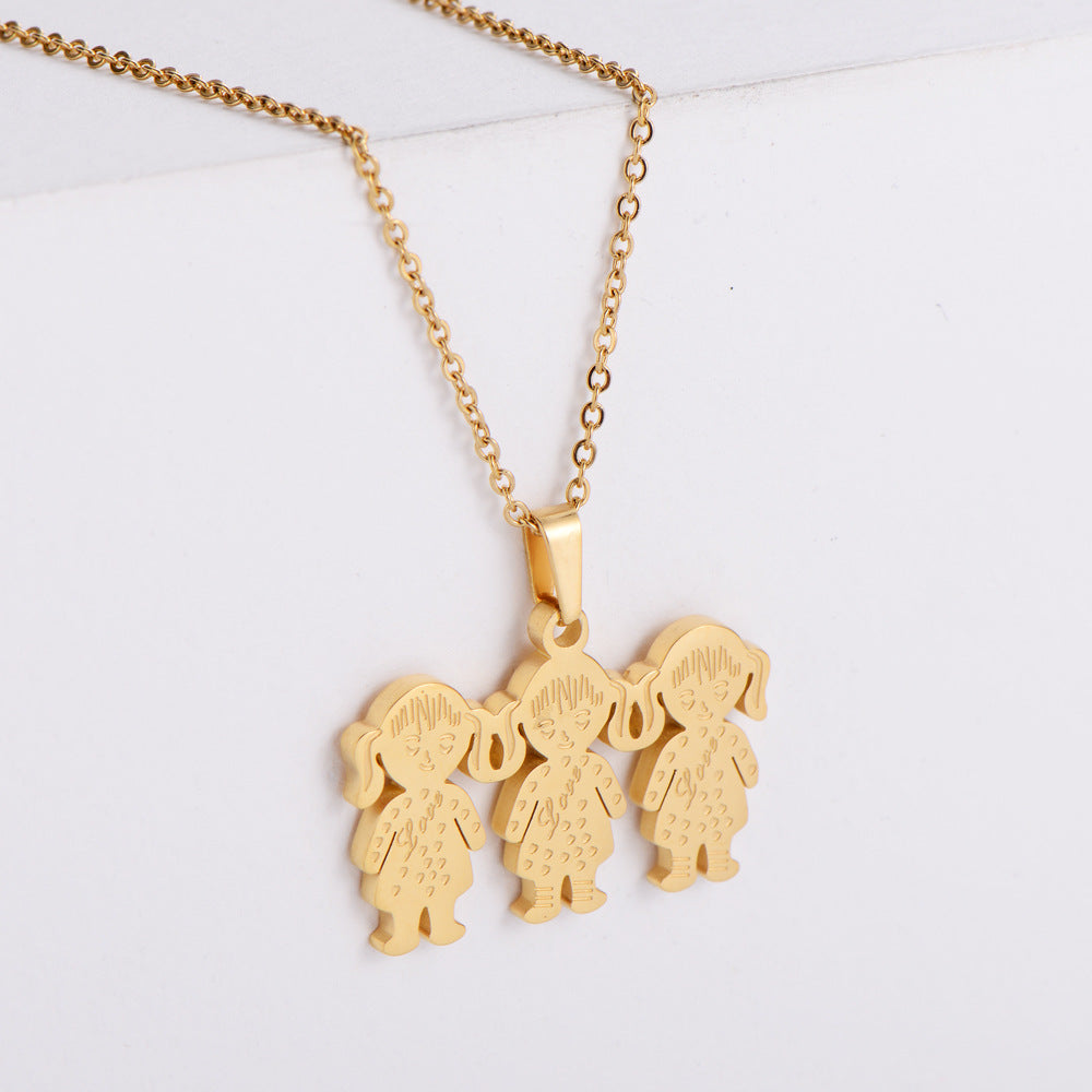 Three-piece Electroplated Earrings Ins Style Cute Cartoon Pendant