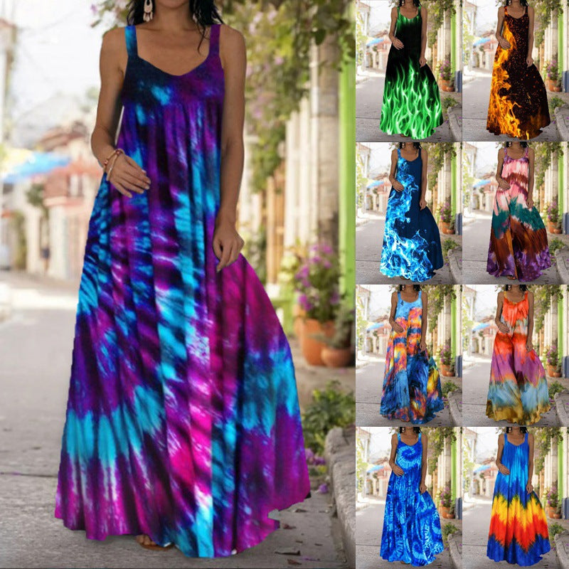 Tie-dye 3D Swirl Print Dress Women