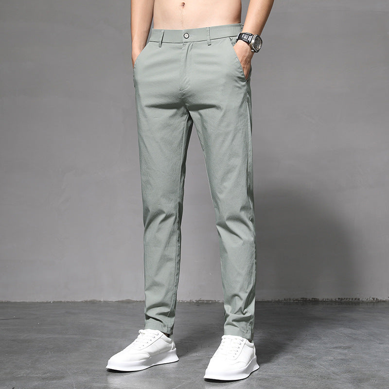 Summer Thin Slim Straight Pants Men's Korean Style