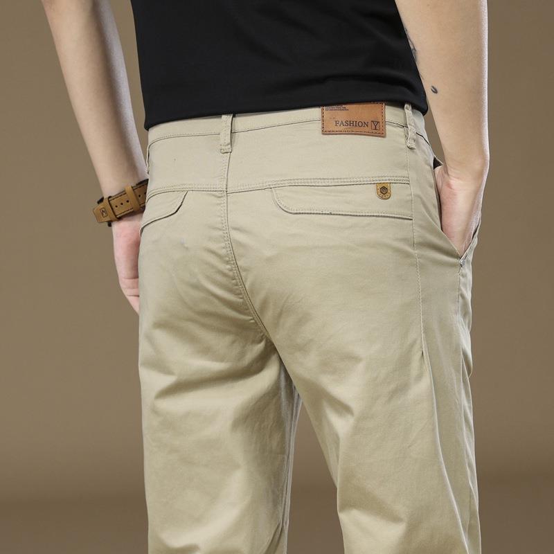 Men's Casual Pants Autumn Thick Slim Straight Cotton