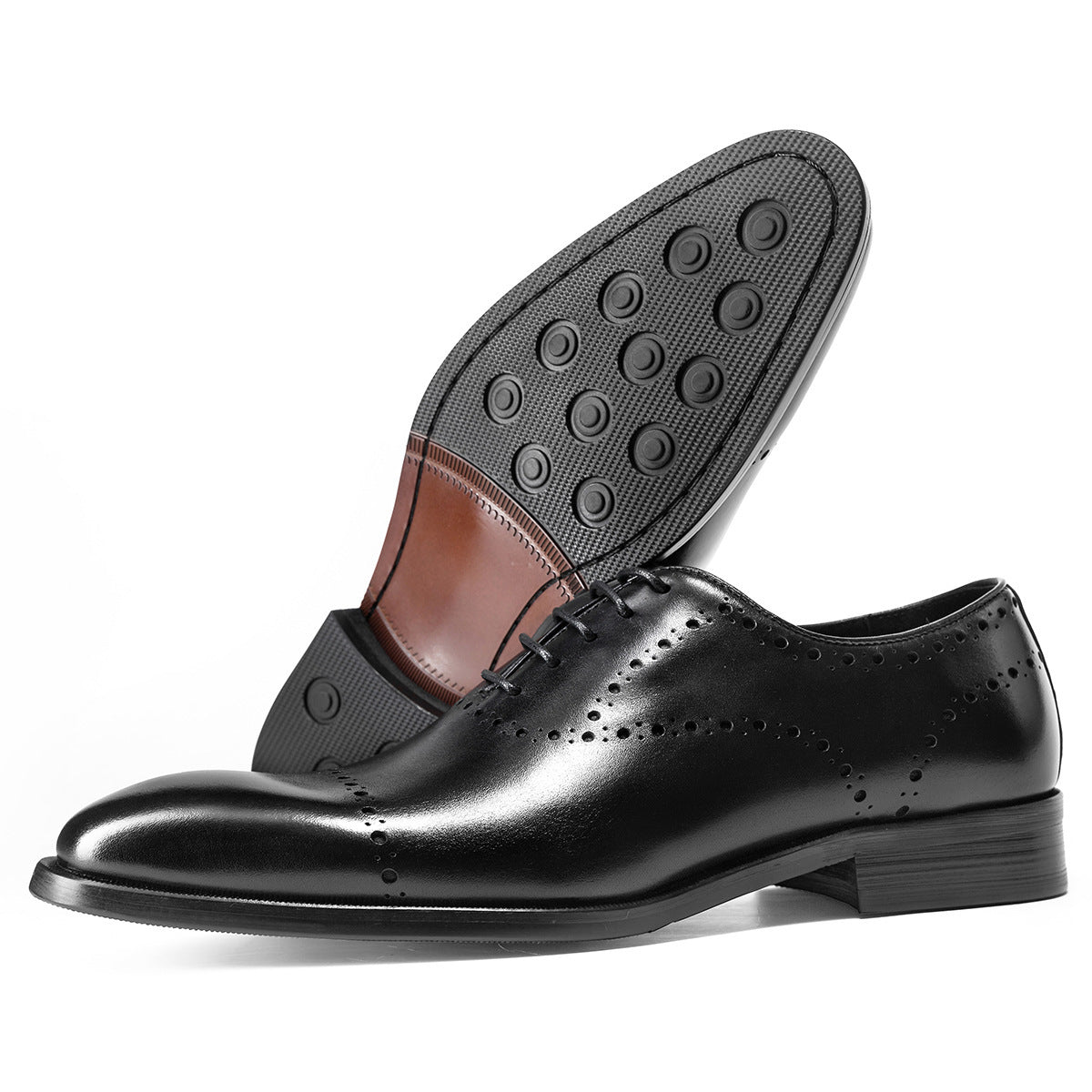 Cowhide British Style Brock Oxford Shoes Men