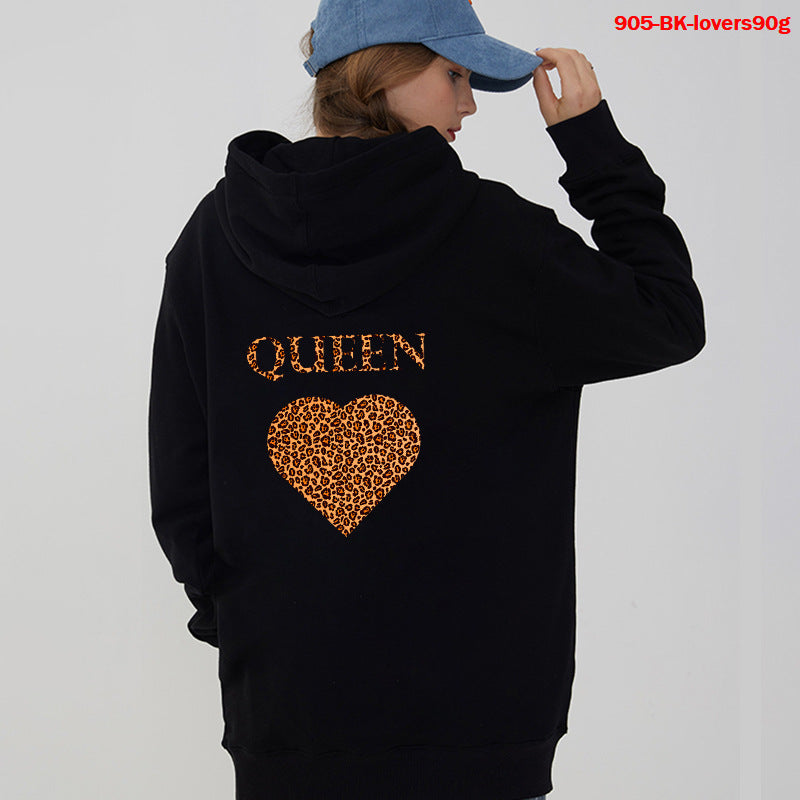 Women Hoodies King Queen Printed Sweatshirt Lovers