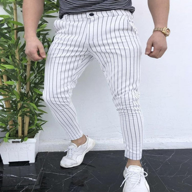 Spring And Autumn Slim Fit Men's Business Casual Pants Long Pants 3D Plaid