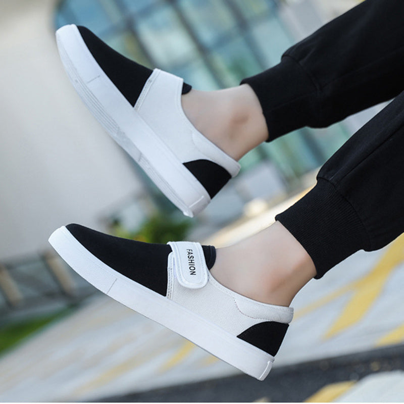 Canvas Flat Shoes Men Velcro Casual Sneakers