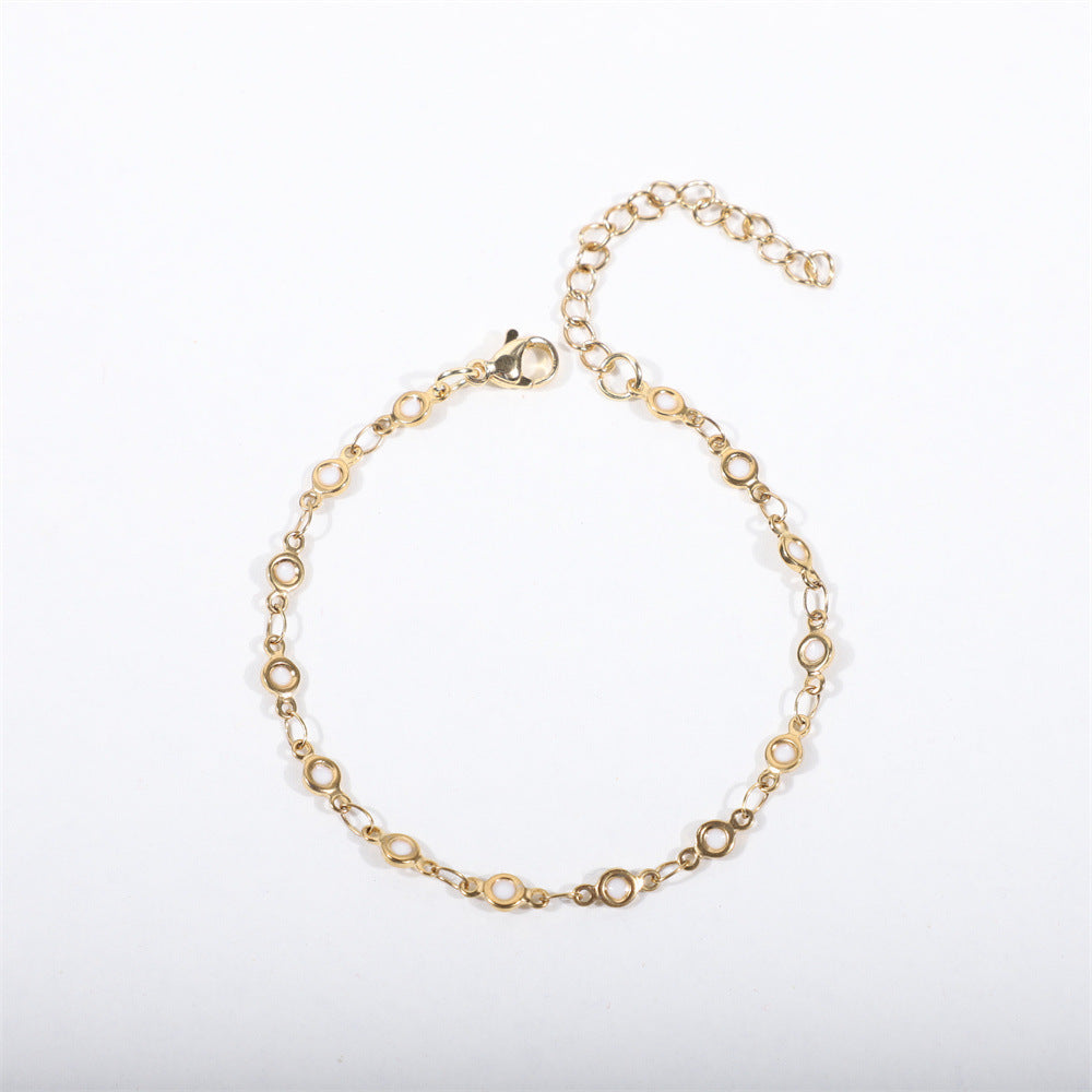 New Stainless Steel Handmade Chain 18K Gold Dripping Bracelet